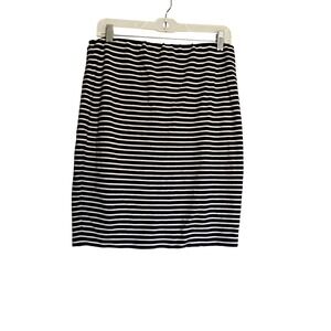 Catherine Malandrino Striped Pencil Skirt Elastic Waist Women's M Career Stretch